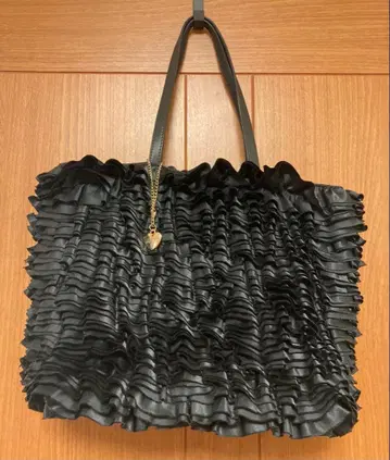 JENNE 가죽 핸들 프릴 토트백