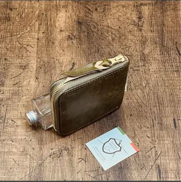 푸에블로 가죽 스퀘어 지퍼 지갑 가죽 지갑 남성용 지갑