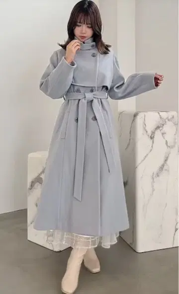 dazzlin 2WAY 컬러 레이디 코트 블루