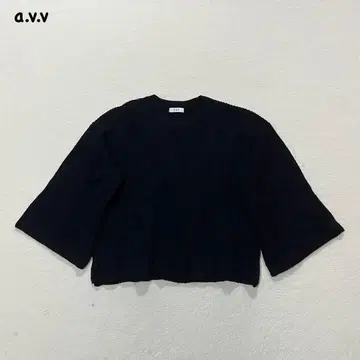 t2333 [아베베] 여성용 상의 블랙 니트 7부 기장 캐주얼
