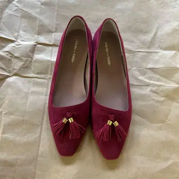 오데트 에 오딜 버건디 태슬 플랫슈즈