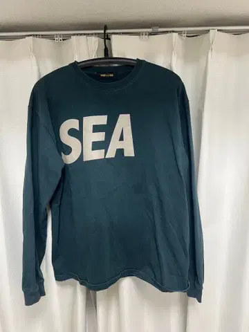 WIND AND SEA M 사이즈 긴팔 티셔츠 다크 그린