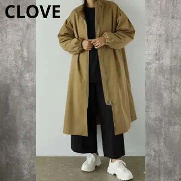 로브 CLOVE 충전솜 롱 블루종 브라운 오버 사이즈 겨울