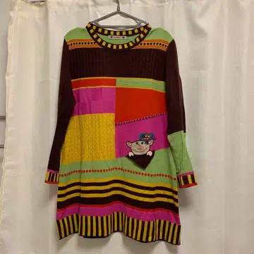 알베로베로 패치워크 니트 튜닉 아플리케