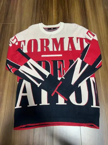 ZIO 긴팔 니트 트레이닝복 빨강 검정 흰색