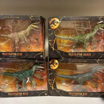 마텔 쥬라기 월드 벨로시랩터 4체 앰버 컬렉션