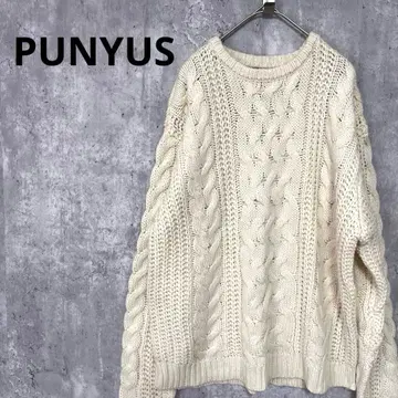 PUNYUS 푸뉴즈 로우 게이지 케이블 니트 스웨터 루즈핏 캐주얼