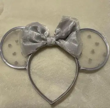 디즈니 미니 머리띠 리본 포함 실버