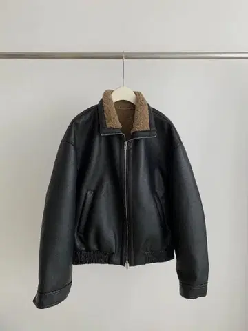 lowclassic 보아 옷깃 블랙 봄버 자켓-S