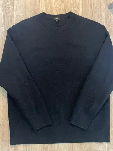 유니클로 UNIQLO 워셔블 밀라노 리브 크루넥 스웨터 네이비