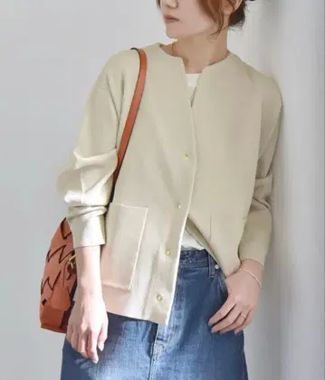 카란 엘르 노카라 포켓 니트 자켓