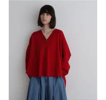 LEPHIL 오버 사이즈 라운드 헴 가디건