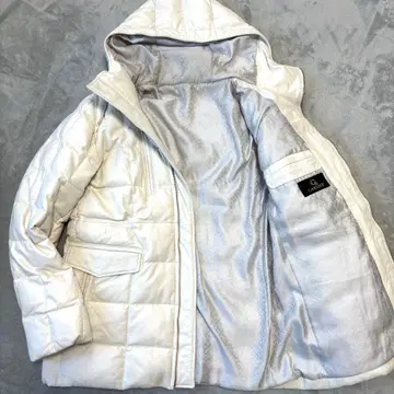 2021AW GARNIER 램 가죽 다운 자켓 화이트 LL 천연 가죽