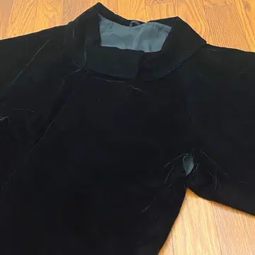 레트로 벨벳 블랙 일본 의류 코트