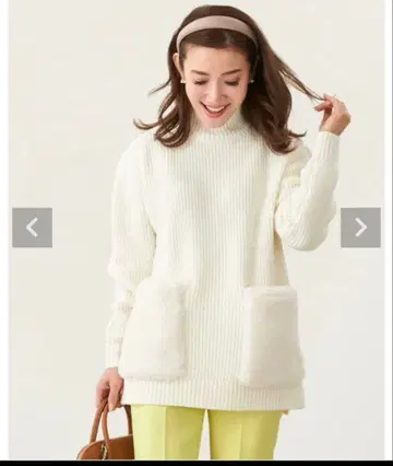 조인트 스페이스 리알라 pg 아이보리 포켓 퍼 니트