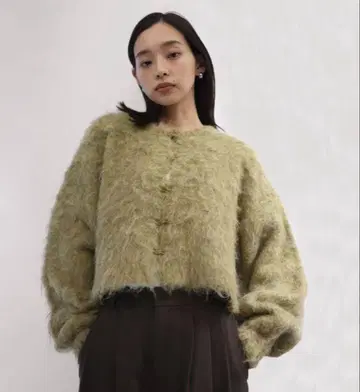 사키페 씨 콜라보 hellam 2way 디자인 후크 배색 숏 니트