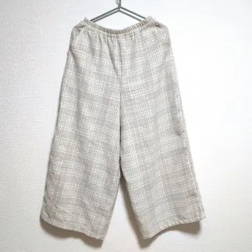 [ 새상품 ] 사만사 모스모스 베이지 계열 체크 와이드 팬츠