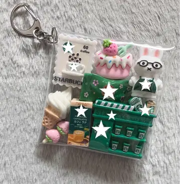 가챠 파우치 [ 안경 토끼 카페 그린 계열 ]