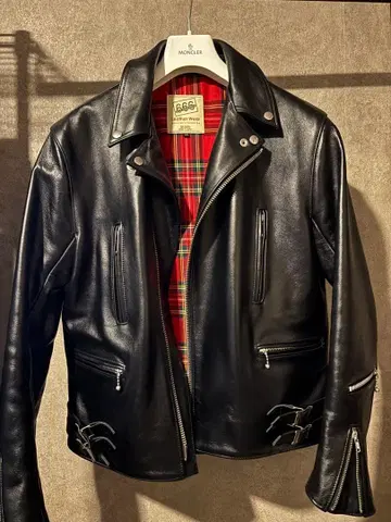 666 가죽 더블 라이더 자켓