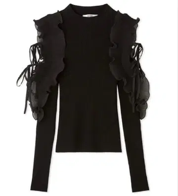 스나이델 프릴 슬리브 니트 풀오버