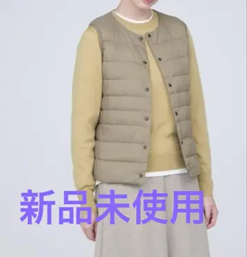무인양품 경량 다운 노카라 베스트 라이트 베이지 XL 다운 베스트 새상품