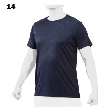 미즈노 프로 엠보싱 그래픽 T셔츠 12JA1T75 반팔 네이비