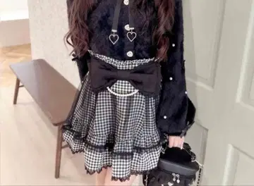 MARS 모에냐 튤 부착 리본 치마바지