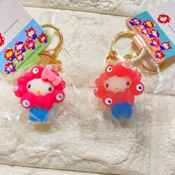 산리오 미야쿠미야쿠 키티 키링 2개 세트 파스텔 클리어
