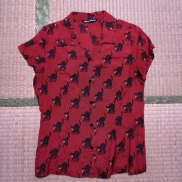 Hysteric Glamour 고양이 패턴 반팔 셔츠