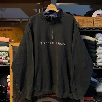 HIPHOP 래퍼 90s vintage 토미힐 하프 지퍼 맨투맨