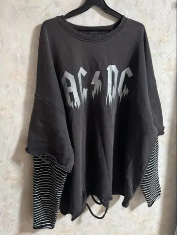 ACDC AC/DC 긴팔 T셔츠 데미지 가공