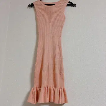 핑크 슬리브리스 롱 원피스 해외 구제 의류