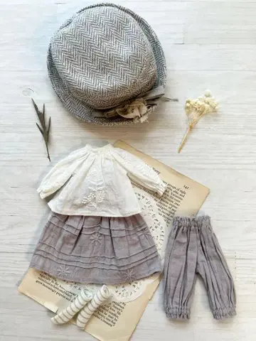 작가 네오 브라이스 blythe 아웃핏 5점 세트 블루 그레이 인형 의류