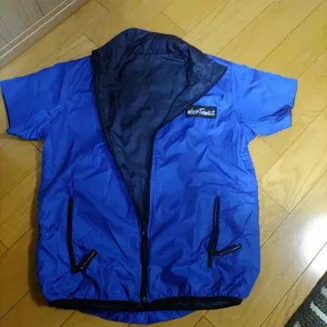 WILD THINGS 파랑 숏 슬리브 나일론 자켓 리버서블