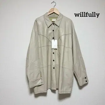 [택 포함 새상품] willfully 위르프리 인조 가죽 셔츠 긴팔