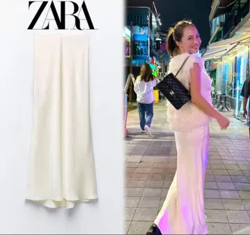 ZARA 새틴 미디 타이트 스커트 S