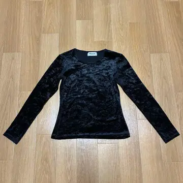 빈티지 중고 벨로아 티셔츠 블랙 벨벳