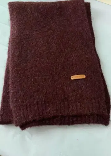 울 혼방 버건디 머플러