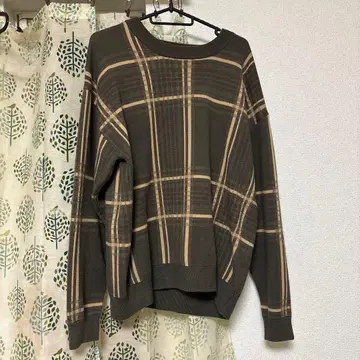 RAGEBLUE 체크 무늬 니트 스웨터 L 사이즈