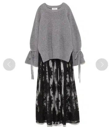 미라 오웬 레이스 도킹 원피스 니트