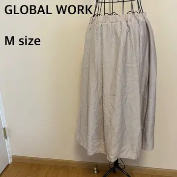 [ GLOBAL WORK ] 플레어 스커트/롱 스커트/심플/베이지