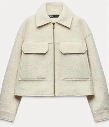 ZARA 플리스 자켓 S 화이트
