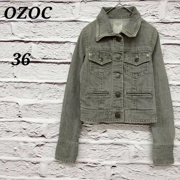 오조크 [36] 데님 자켓 G 자켓 그레이 옷깃 와이어 포함