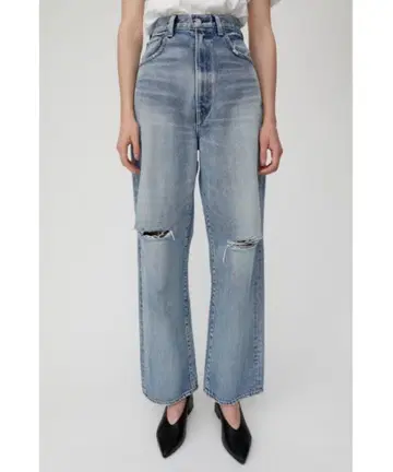 MOUSSY HW CRASH LOOSE STRAIGHT 데미지 데님