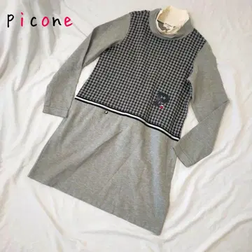 PICONE club 원피스 하운드투스 패턴 절개 디자인