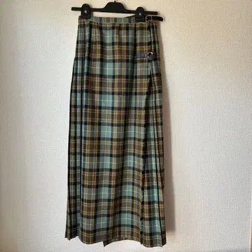 vintage 울 롱 스커트 랩 스커트