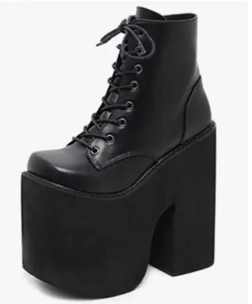 20cm 통굽 부츠 블랙