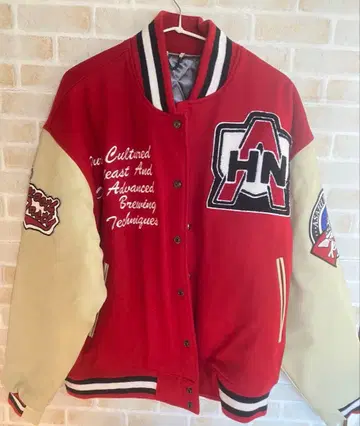 아사히 asahi 자켓 바시티 자켓 소가죽