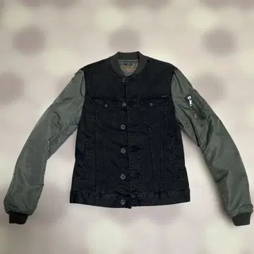 GAS BOMBER 데님 봄버 자켓 블랙