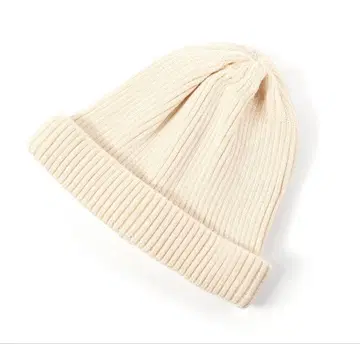 ROTOTO 코튼 롤업 비니 니트 모자 아이보리
